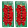 12 x Small Bows Red Christmas Christmas Bows 7.5 cm