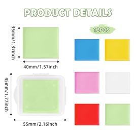 Pack of 12 Kneading Erasers, Soft Kneadable Erasers, Durable Artist Erasers, Sketch Putty Rubber with Plastic Casing, Kneading Eraser for Colourful Drawing Painting School Supplies