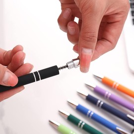 Oddmoal Ballpoint Pen with Stylus Tip, Soft Touch Click Pen, 2 in 1 Metal Pens, Medium Point(Black refills - 20 pcs)…