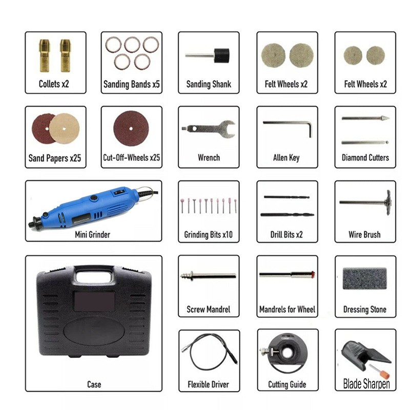 80pcs Multi-Functional Tool Kit for Cutting,Sanding 6 Variable Speed Accessory