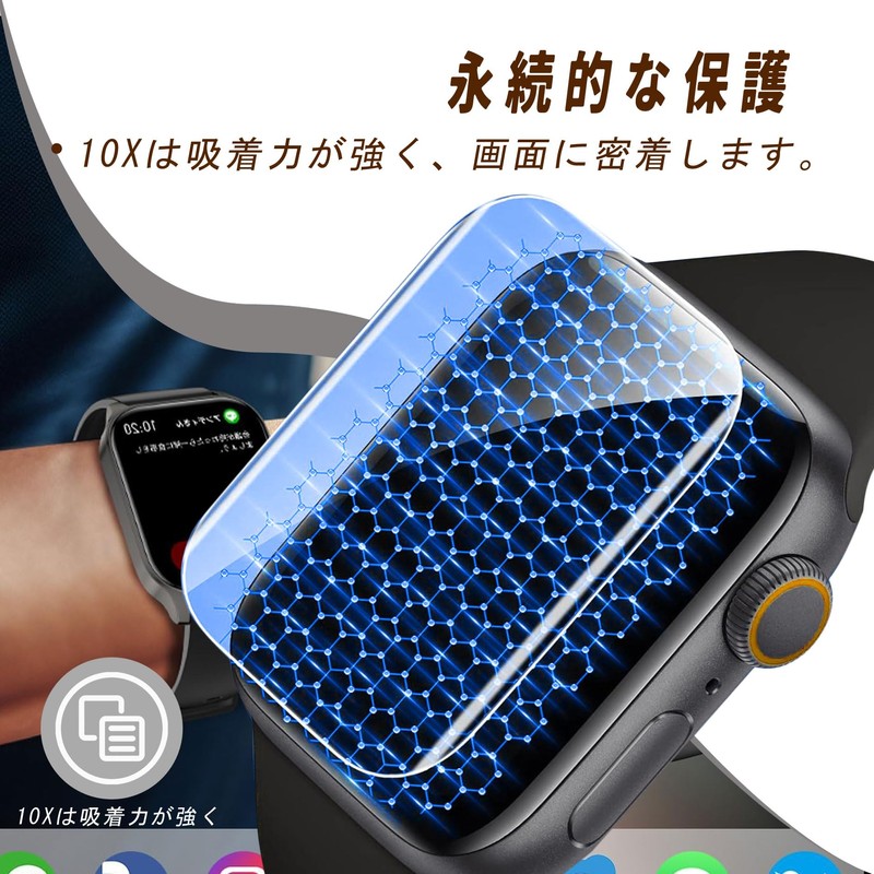 【2025新型·性能最強モデル】スマートウォッチ 1.9インチ/1.96インチ /2.0インチ フィルム 保護フィルム 高い透明度 反射低減 高感度です 指紋防止 液保護フィルム【3枚入り】