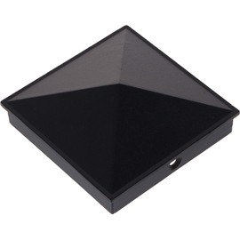 GreenLighting 4x4 Aluminum Pyramid Post Cap Cover for Nominal Wood Posts (Black, 12 Pack)
