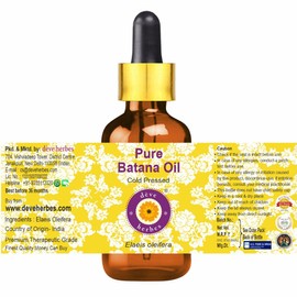 Deve herbes Pure Batana Oil (Elaeis Oleifera) Cold Pressed With Glass Dropper 30ml (1 oz)