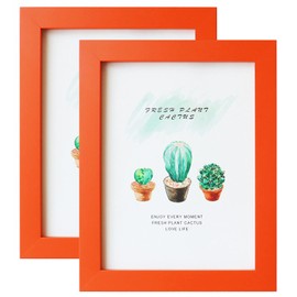 6x8 Orange MDF Picture Frame for Table Top and Wall