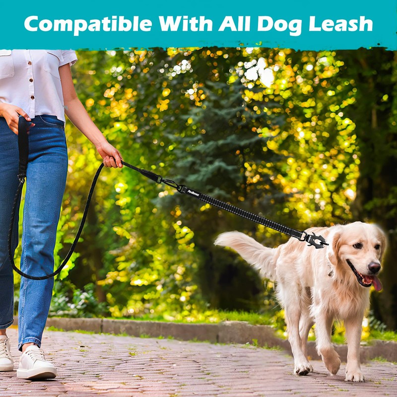 PetBonus Bungee Dog Leash Extension, 18'' Shock Absorbing Lead Extender