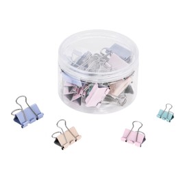 POERMA 24pcs Colored Binder Clips,51mm Metal Clips,Bulldog Clips for Office Supplies,Paper Clips and Home Supplies,12 Per Box,2 Boxes(4 Color)