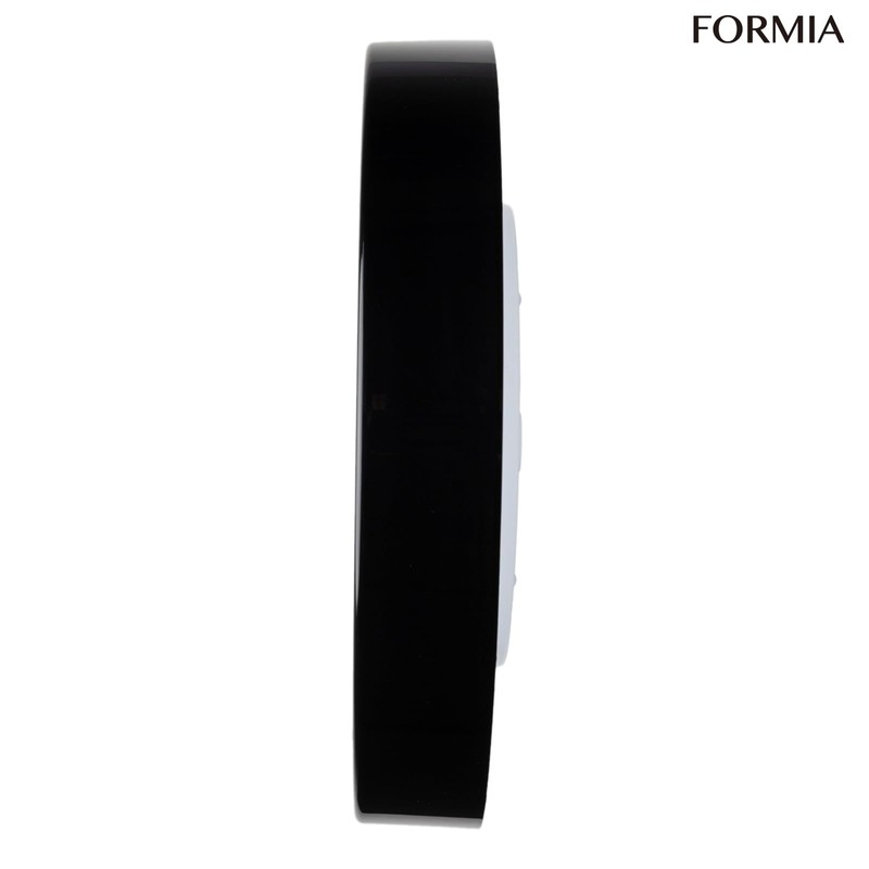Formia HWC-012W-BK Wall Clock, Easy to View, Simple, Silent, Continuous