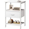 Huuger Night Stand with Fabric Drawer, Side Table with Mesh