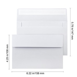 VANRA 150 Pack A4 Invitation Envelopes for 4x6 Greeting Cards Self Seal A4 White Envelopes Bulk Gummed Flap for Wedding Invitations