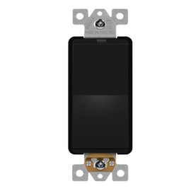 LIDER Minimalist Design Matte Finish Lighted 4-Way Decorator Light Switch, Four Way Frameless Rocker Switch, Residential/Commercial Grade, 15A 120V/277V, UL listed, LS15-4W-BK, Black