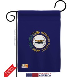 Americana Home & Garden GS140518-BO Kentucky States Impressions Decorative Vertical 13" x 18.5" Double Sided Flag Set Metal Pole Hardware