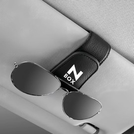 N-BOX Specialized Glasses Holder for Cars, with N-Box Logo, Sunglasses Holder, Hiace Honda N-Box, Nbox, Njoy, JF1, JF3, JF4, JF5, JF6, Fashion Style, Suitable for Car, Ticket Card Holder, Leather,
