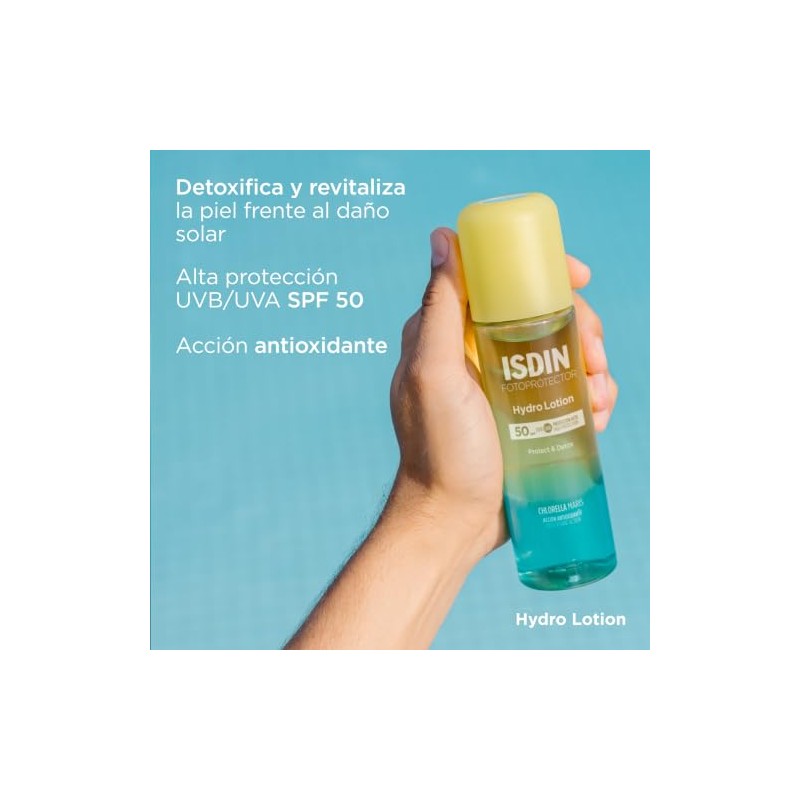 ISDIN Fotoprotector hydrolotion spf 50, protector solar corporal bifasico que