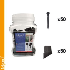 Myard 3/4" Anti-UV Black Baluster Connectors 50pcs for 25 Square Balusters with Stainless Steel Screws, for 25-35 Degree Stair. No Drilling Fast Installation for Deck Handrail Staircase Balusters