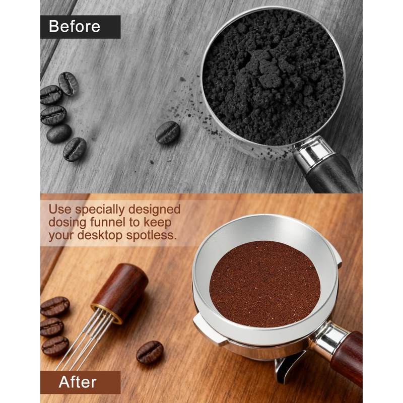 53.5mm WDT Tool, Espresso Distribution Tool with Dosing Funnel