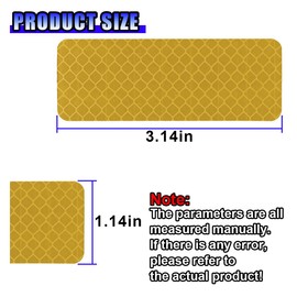 GAOLAOSY 20PCS Reflective Stickers, 3.14'' x 1.14'' Safety Night Visibility Warning Tape, Self-Adhesive Waterproof Decal Reflector Strip for Vehicle, Bicycle, Motorcycle (Yellow)