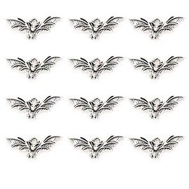 100pcs Antique Silver Plated Bat Charms Pendants for DIY Bracelets Necklace, Jewelry Findings Making Accessaries(Z74)