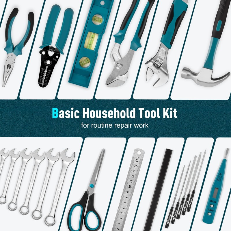 Sundpey 379-PCs Home Tool Kit - Portable Complete Household and