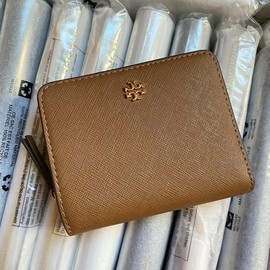 Tory Burch New Tory Burch Emerson Mini Saffiano Leather Wallet Moose 147606