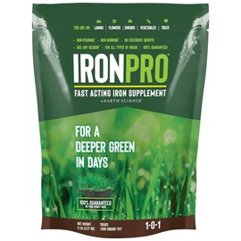 Earth Science Iron Pro Fast Acting Lawn Garden Iron Supplement by Earth Science – Deep Green Results Grass Flowers Vegetables & Shrubs Non-Staining Non-Burning Easy Apply Formula Covers 1600 Sq. Ft