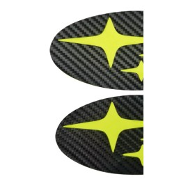 JDMFV Acid Green Carbon Fiber EMBLEM Overlays PRECUT Badge F/R (fits 15-21 W-R-X-S-T-I