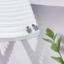 20g Cute CZ Turtle Flat Screw Back Small Stud Earrings for Women Men Titanium Steel Sparkling Crystal Sea Ocean Animal Cartilage Tragus Helix Piercing Sleeper Tiny Studs Fashion Jewelry, 20g, Titanium