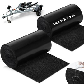 Tinideya 2 Pcs Black Boat Trailer Bunk Carpet Water Proof Bunk Carpet Marine Boat Bunk Carpet Outdoor Boat Trailer Bunk Covers Trailer Boat Bunk Padding for Boats Trailers (19.6 ft x 7.9 Inches)