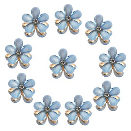Hoxfly 10 Pcs Mini Diamond Hair Claw Clips, Small Pearl Hair Clips, Flower Hairpins, Hair Accessories for Girls Women, Sweet Barrettes, Hair Styling Accessories for Daily Date,Party, Wedding (Blue)