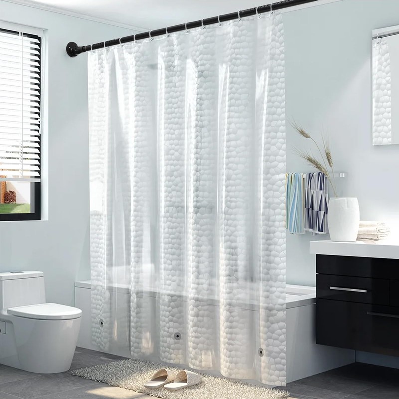 Shower Curtain Rod With Holders, 42 to 115 inch Tension