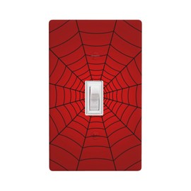 Mdulftar Red Spider Web Light Switch Cover Plate Hero Theme Cartoon Single Toggle Wall Plate, 1 Gang Switchplate Cover for Bathroom Kitchen Decor