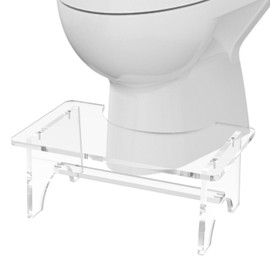Acrylic Toilet Stool for Adults,7 Inch Acrylic Squatting Potty Stool Poop Clear Toilet Foot Pooping Step Stool for Bathroom Shower Feet Rest Sturdy Non-Slip Portable Easy Install for Women Men