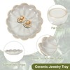 sourcing map 2Pcs Ceramics Jewelry Plate, Sunflower Shape Key Holder