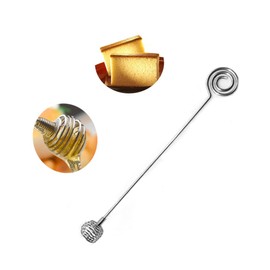 Alipis 2 Pcs Hand Stirrer Long Handle Honey Stick Stainless Steel Spiral Design for Honey Syrups More