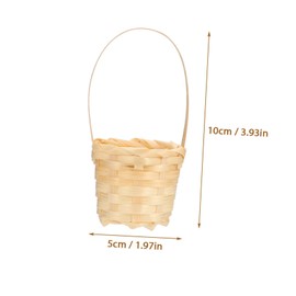 SEWACC Pack of 10 Mini Flower Baskets, Decorative Candy Bowl, Mini Flower Baskets with Handle, Decorative Basket, Mini Picnic Baskets, Party Favour with Handles, Eggs, Container, Micro Scene Straw