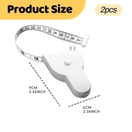 2 Pcs Body Measuring Tape,150cm Measuring Tape for Body Measurements with Lock Button,Retractable,Durable,for Arm,Thigh,Chest,Waist, Hips More Can Be Measured.(Black+White)