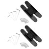 QWORK Adjustable Hidden Door Hinges (2-Pack), 6" Zinc Alloy Swing