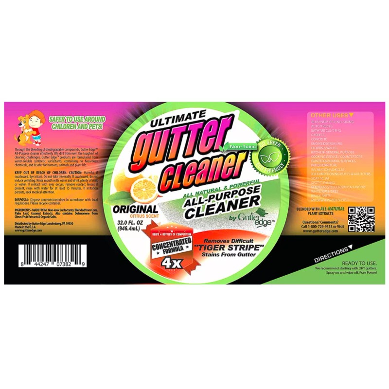 vic_space1 Gutter Cleaner Strain Remover Citrus Scented Edge Non-Toxic Natural