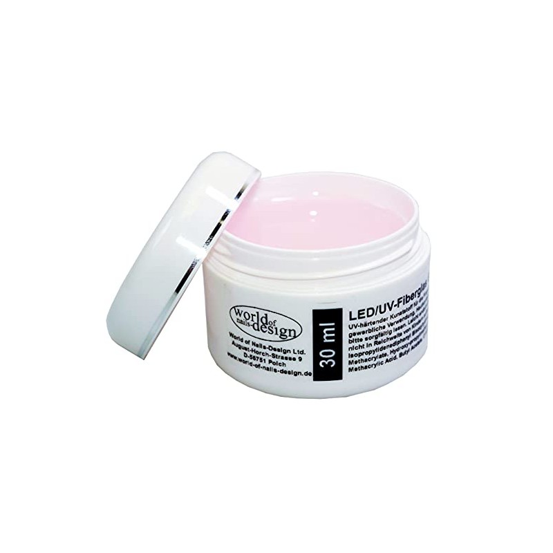 30 ml LED/UV-Fiberglas Gel dickviskose Pink Clear, rosa Klar 1