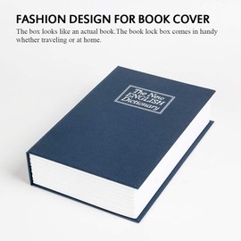 KYODOLED Diversion Book Safe with Combination Lock, Safe Secret Hidden Metal Lock Box,Money Hiding Box,Collection Box,9.5" x 6.2" x 2 .2" Navy Large