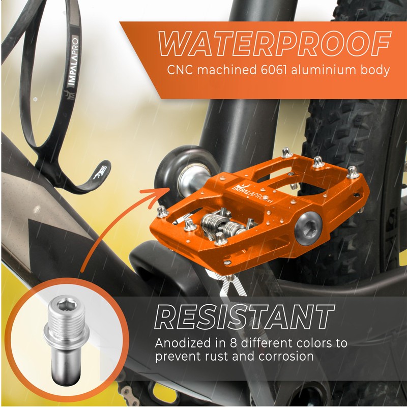 IMPALAPRO - Dual Function Bicycle Flat Pedals and SPD Pedals