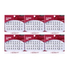 i-ENVY by KISS Trio Lash Classic Medium 30 Lashes (Pack of 6) Natural Style 3X Faster Easier Application