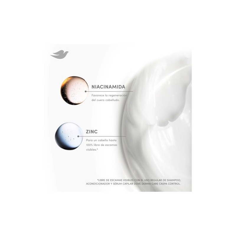 DOVE Shampoo Derma Care Caspa Control. hasta 100%* Libre de