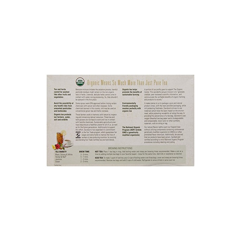 Davidson's Organics, Decaffeinated Spiced Peach, 100-count Unwrapped Tea Bags