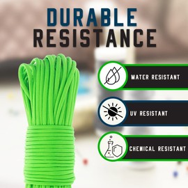 Paracord Planet - Cuerda de nailon tipo III de 7 hilos para tareas en interiores y exteriores, color menta (50 pies)