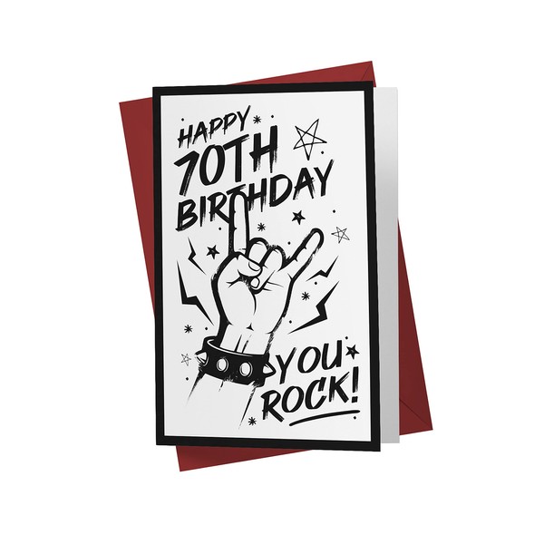 Karto 70th Birthday Card for Him Her - 70th Anniversary Card For Dad Mom - 70 Years Old Birthday Card For Brother Sister Friend - Happy 70th Birthday Card for Men Women You Rock