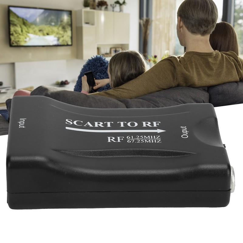 SCART to RF Converter Video Adapter RF 61.25mHz/ 67.25mHz Output