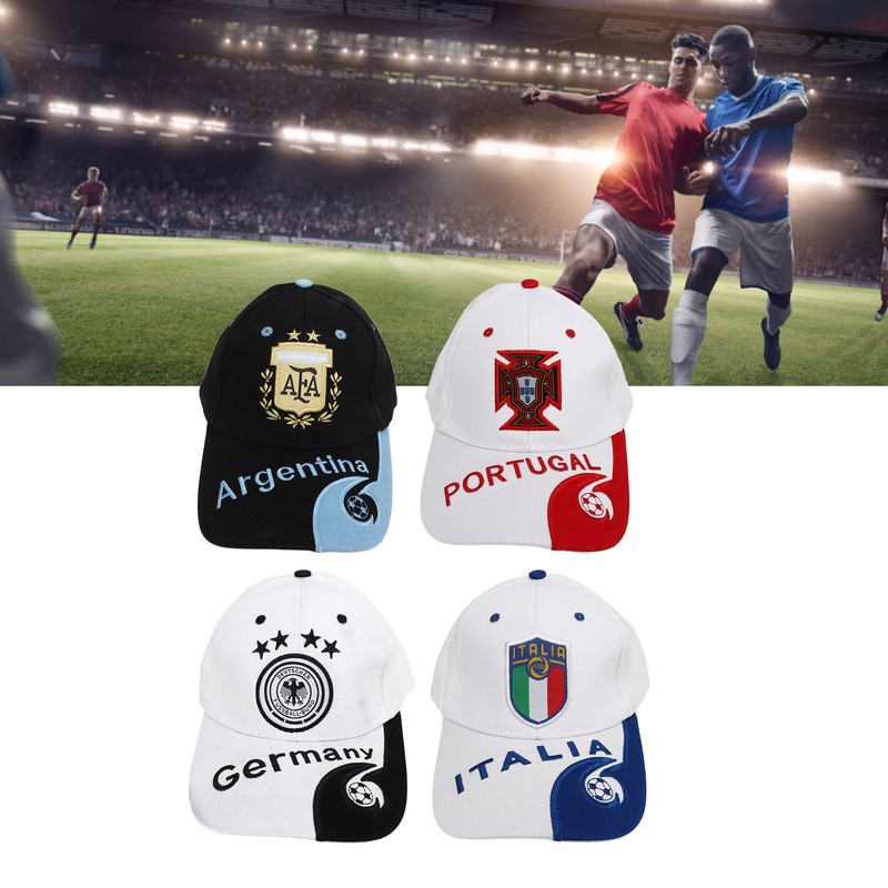 4Pcs World Cup Hat Embroidered Italy Argentina Germany Portugal Hat