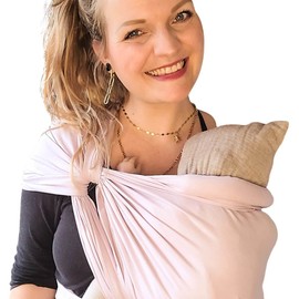 Hoppediz Baby-Tragetuch ab Geburt, Neugeboren bis Kleinkind, 100 % Baumwolle, ultraleichtes Sommertuch, Hamburg flieder 4,60 m