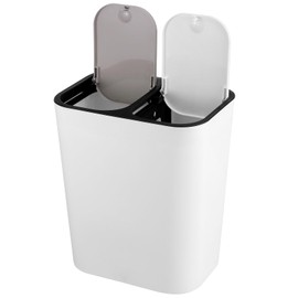 TOPBATHY Rubbish Bin Compartment Rubbish Bin for Children's Room Small Plastic Bin Double Rubbish Bin Grid Plastic Box Combination