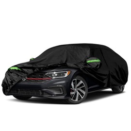 Waterproof Car Covers Replace for 2010-2025 VW Jetta, 6 Layers All Weather Custom-fit Car Cover with Zipper Door & Windproof Bands for Snow Rain Dust Hail Protection (Jetta)